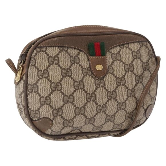 GUCCI Handbags - Authentic GUCCI GG Supreme Web Sherry Line Bag PVC Beige Gold 89 02 066